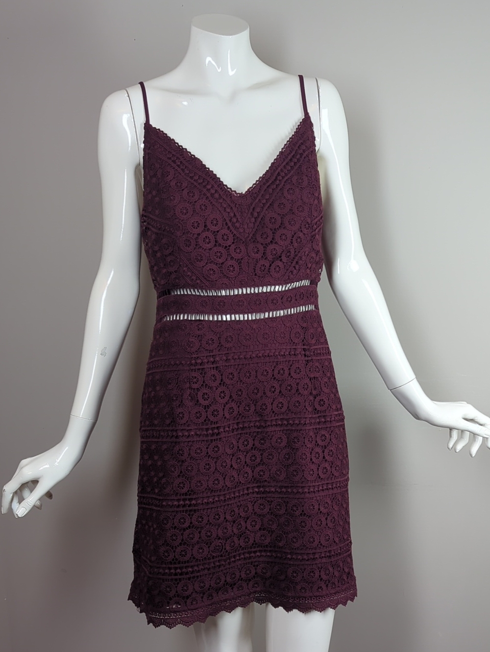 Abercrombie And Fitch Lace V-Neck Spaghetti Strap Dress Mini Mt